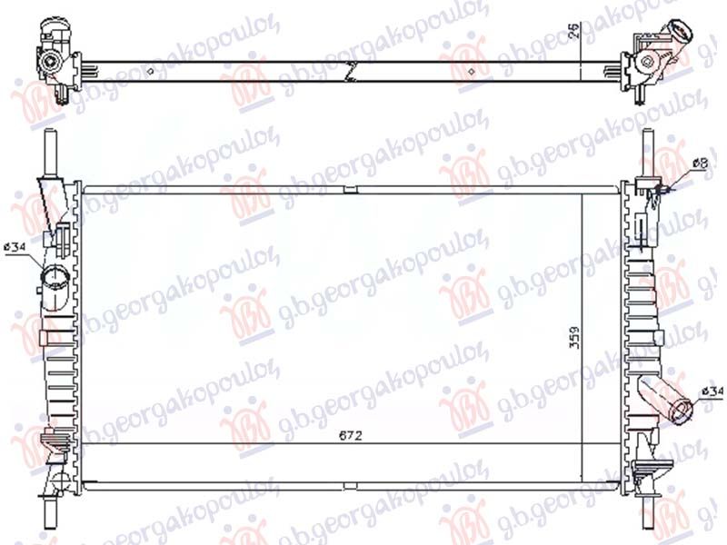 Hladnjak motora 2.0 dizel sa/bez klime (670x380x26) (NRF)