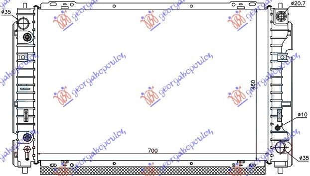 Hladnjak motora 2.0-2.3 benzin. ručni/automatski (700x460) (NRF)