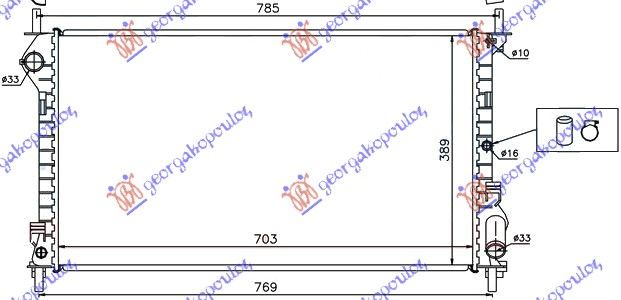 Hladnjak motora 1.8 benzin - 1.8 TDCI dizel (700x385x24) (NRF)