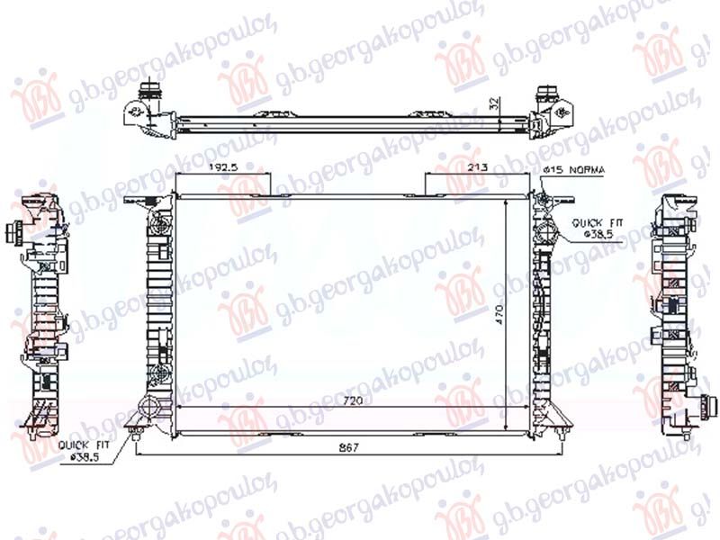 Hladnjak motora 4.2 benzin (RS) (720x470) (KOYO)