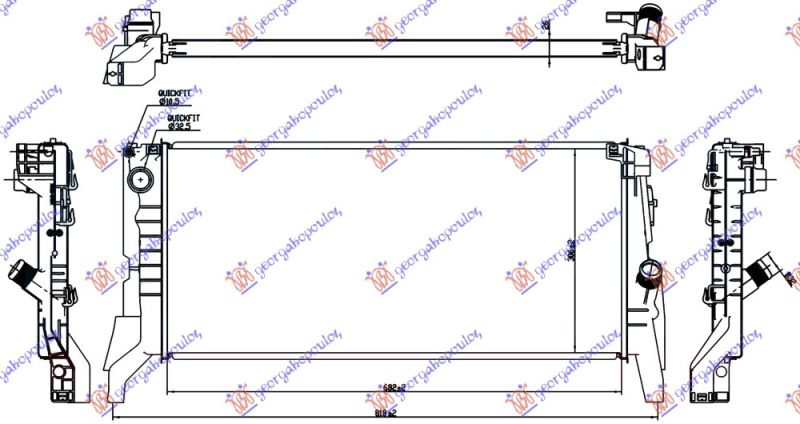 Hladnjak motora za sve dizelske modele. automatski (680x320x26) (NRF)