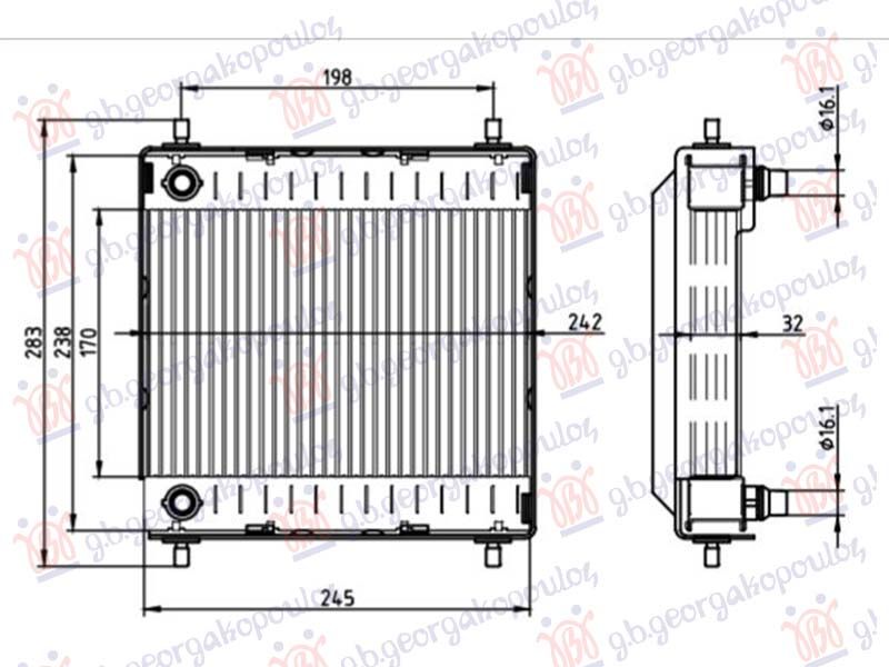Dodatni hladnjak motora 2.0-3.0-4.4 benzin (180x240) (NRF)