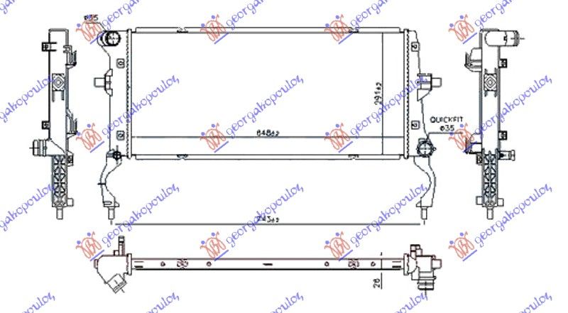 Hladnjak motora 1.6 CRDi dizel (650x290x26) (NRF)