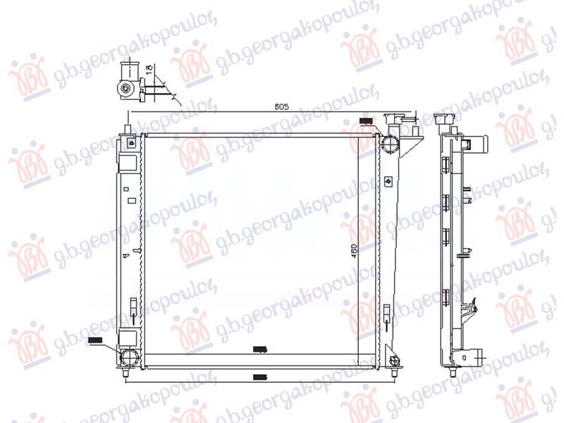 Hladnjak motora 1.7 CRDi dizel. ručni (480x480x16) (NRF)