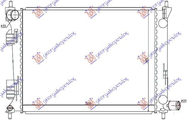 Hladnjak motora za benzin (500x385x12) (NRF)