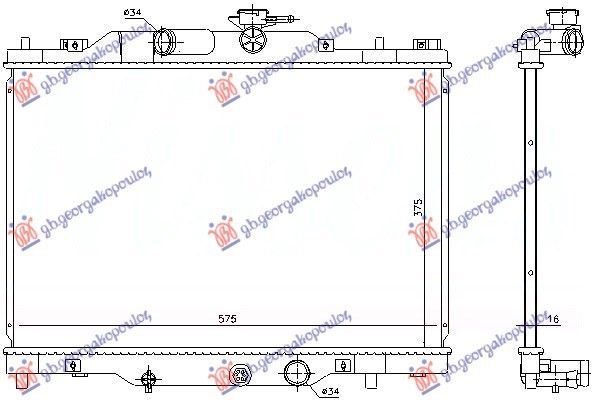 Hladnjak motora 2.0 benzin (375x575x16) (NRF)
