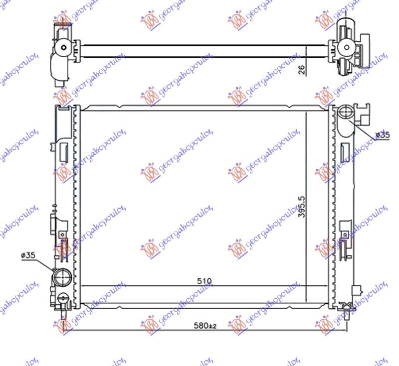 Hladnjak motora 1.0i - 1.3 DIG-TURBO benzin (510x395x26) (NRF)