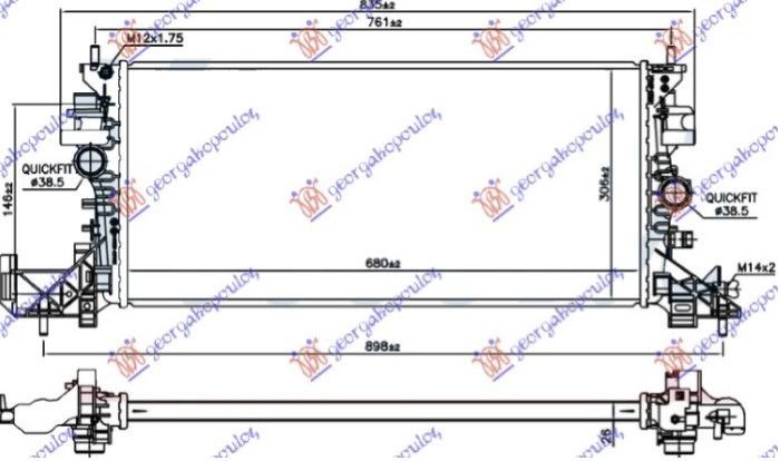 Hladnjak motora za sve benzinske/dizelske TURBO modele (680x305x26) (NRF)