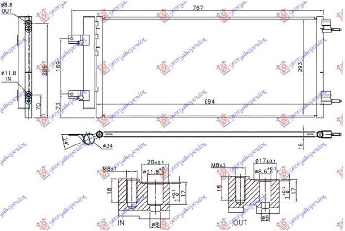 Hladnjak klime za sve modele benzin/dizel turbo (640x290x16) (NRF)