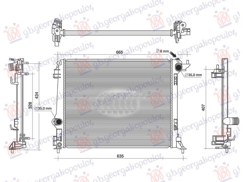 Hladnjak motora 1.8 benzin. ručni/automatski (540x430) (NRF)