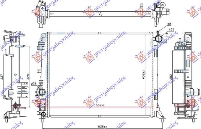Hladnjak motora 1.2 TCe benzin automatik - 1.5 TDCi dizel (540x440x26) (NRF)
