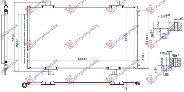 Hladnjak klime 1.6 16V benzin (688x394x12) (NRF)