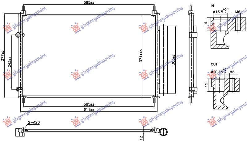 Hladnjak klime 1.2-1.3-1.6 benzin (588x367x16) (NRF)