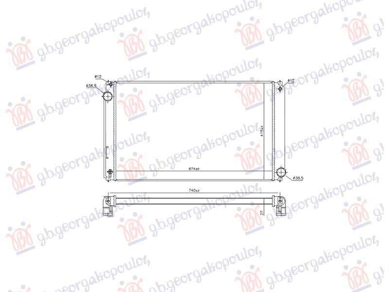 Hladnjak motora 2.5 benzin/hibrid. automatski (675x411) (NRF)