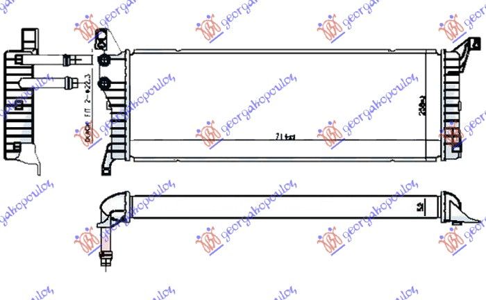 Dodatni hladnjak motora 2.0 TDI (110/150KW) dizel (715x245x50) (NRF)