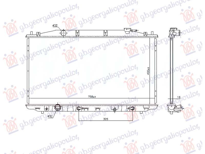 Hladnjak motora 2.0-2.4 benzin. automatski (400x760x26) (VALEO)