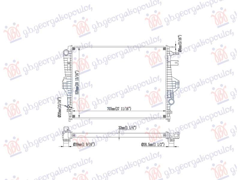 Hladnjak motora 4.2 benzin/dizel (700x548) (VALEO)
