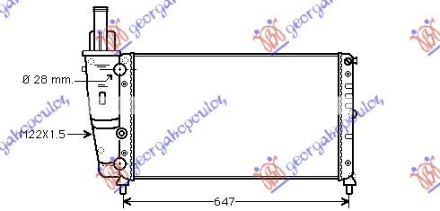 Hladnjak motora 1.2 benzin (577x322) (MARELLI)