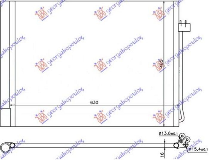 Hladnjak klime benzin/dizel (590x450x16) (MARELLI)