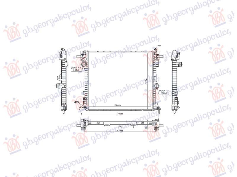 Intercooler 2.2 dizel. automatski (575x520) (MARELLI)