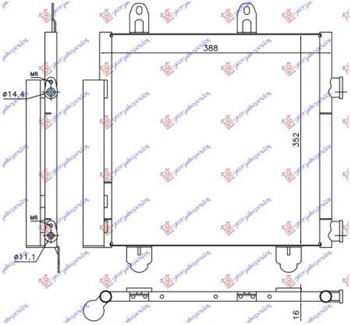 Hladnjak klime za sve modele (390x350x16) R134a (MARELLI)