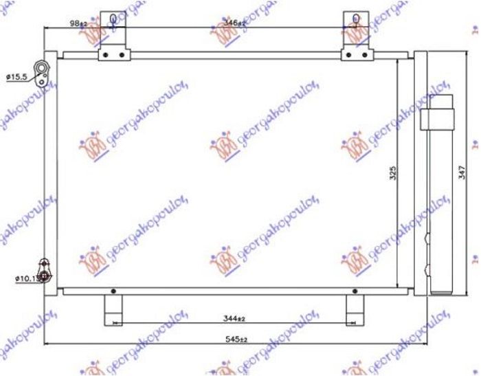 Hladnjak klime benzin/dizel (500x335x16) (KOYO)
