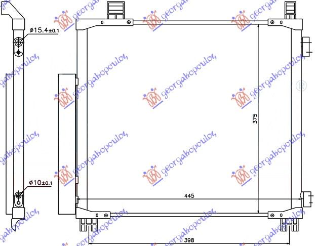 Hladnjak klime 1.0 12V - 1.3 VVTi benzin - 1.4 D4D dizel (415x375x16) (KOYO)
