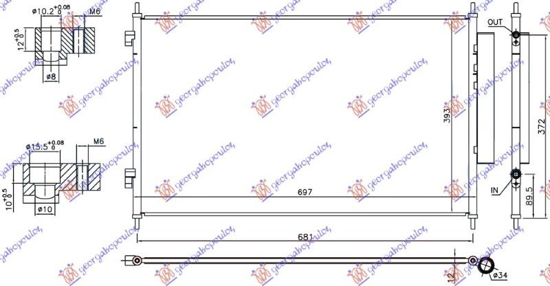Hladnjak klime benzin/dizel (665x395x12) (KOYO)