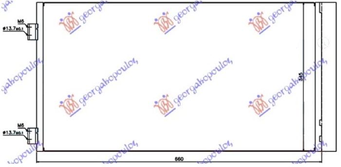 Hladnjak klime benzin/dizel (625x330x12) (KOYO)