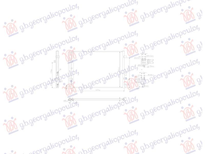 Hladnjak klime 1.0 T-GDi benzin -1.1-1.4 CRDi dizel (500x370x16) (KOYO)