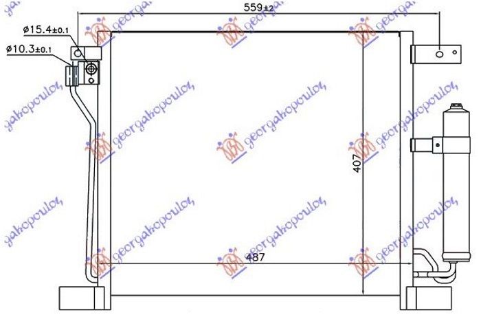 Hladnjak klime 1.6 DIC turbo benzin (485x400x16) (KOYO)
