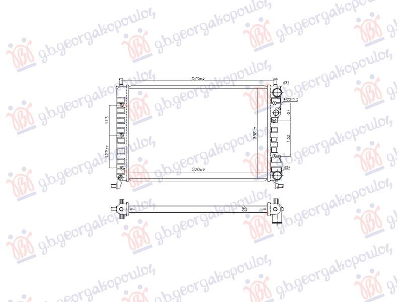 Hladnjak motora 1.2 benzin (522x372x32) -2000 (NRF)