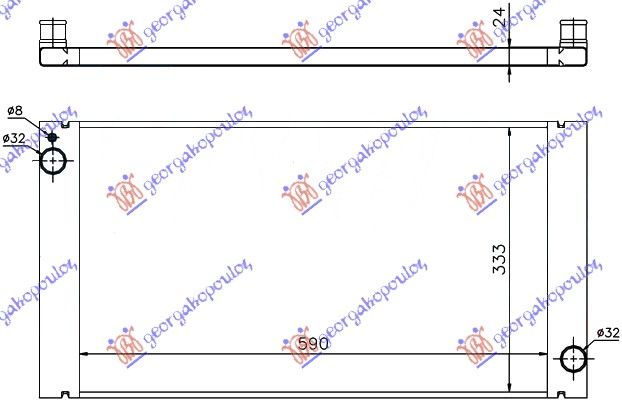 Hladnjak motora 1.6 benzin - 1.6-2.0 dizel (590x334) (NRF)