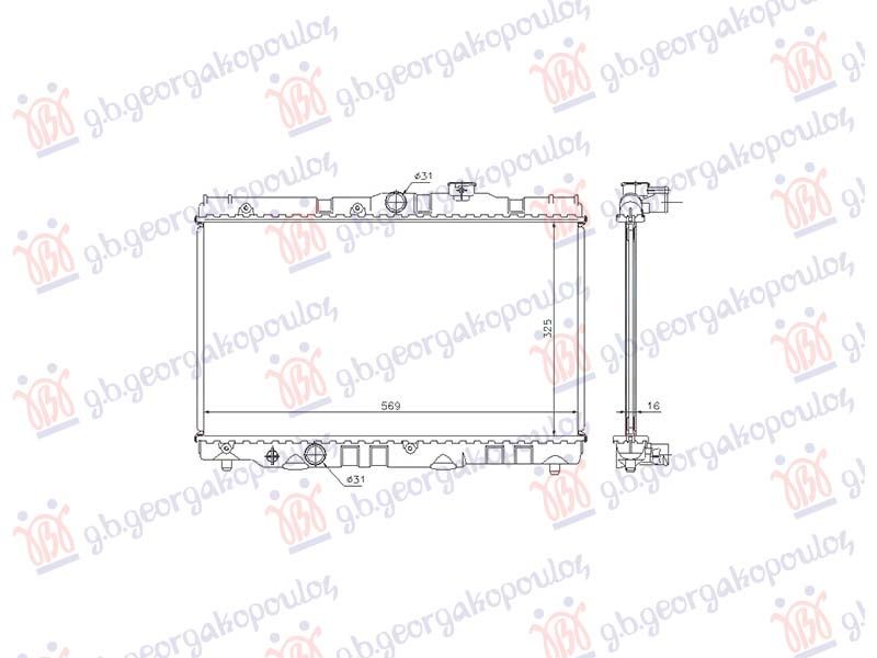 Hladnjak motora 1.3-1.6 benzin (570x325) (NRF)