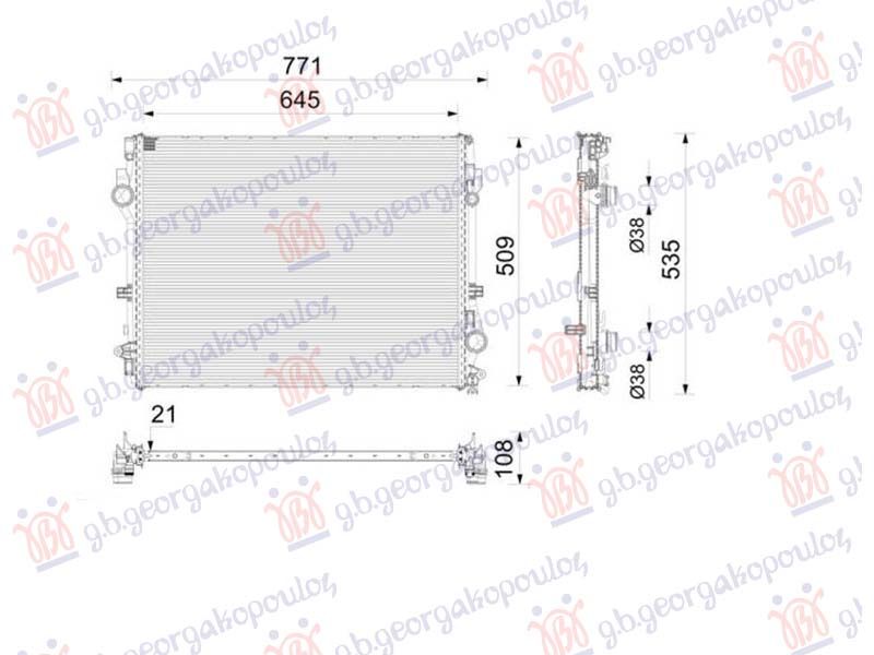 Hladnjak motora 3.0 benzin (645x500) (NRF)