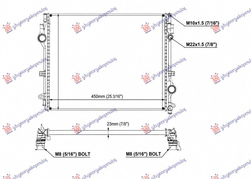 Hladnjak motora 2.0 benzin/hibrid - 3.0 dizel/hibrid (640x500) (NRF)