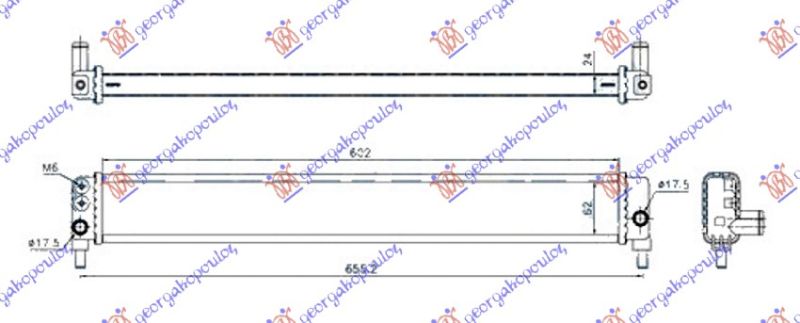 Dodatni hladnjak motora 1.8 (600x62x24) (NRF)