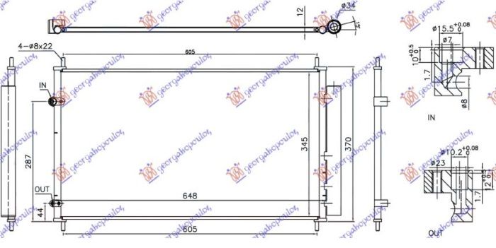 Hladnjak klime 1.5 hibrid 2015- (600x355x16) (NRF)