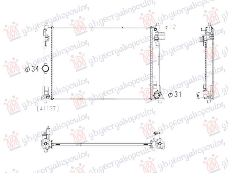 Hladnjak motora 1.0-1.5 benzin (524x388x16) (NRF)