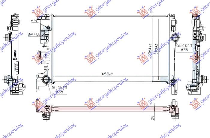 Hladnjak motora za sve benzinske/dizelske modele (650x370x26) (NRF)