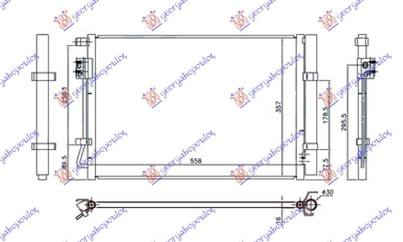 Hladnjak klime 1.2-1.4i benzin (490x370x16) (VALEO)