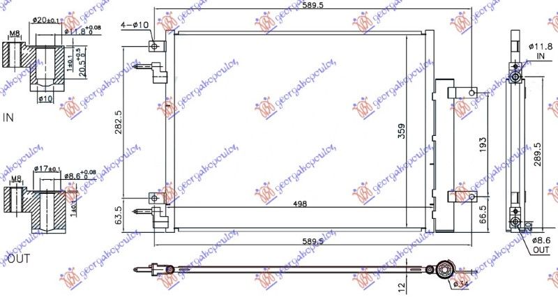 Hladnjak klime za sve modele (460x360x12) (MARELLI)