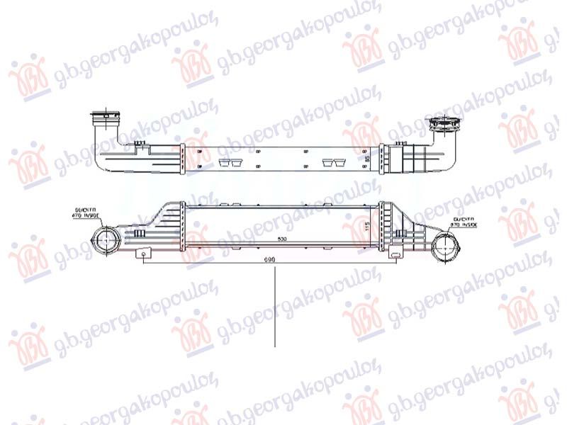 Intercooler 3.0 dizel (530x113x80)