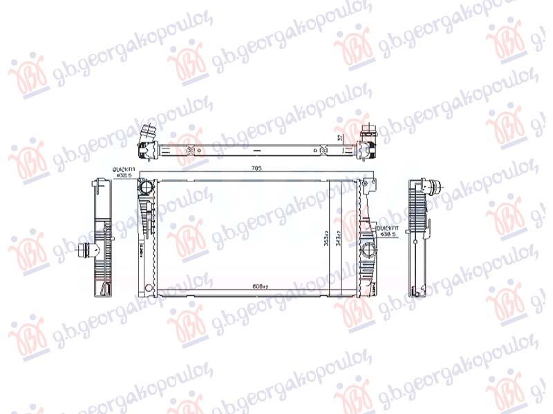 Hladnjak motora 2.0 benzin (600x344x32)