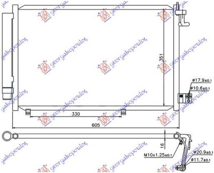 Hladnjak klime benzin-1.4 TDCi (530x350x16) (NRF)