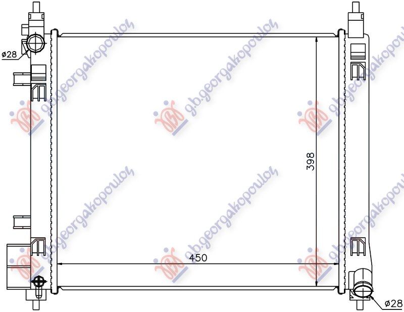 Hladnjak motora 1.2 benzin 75KS (400x430) (HR12DE) (VALEO)