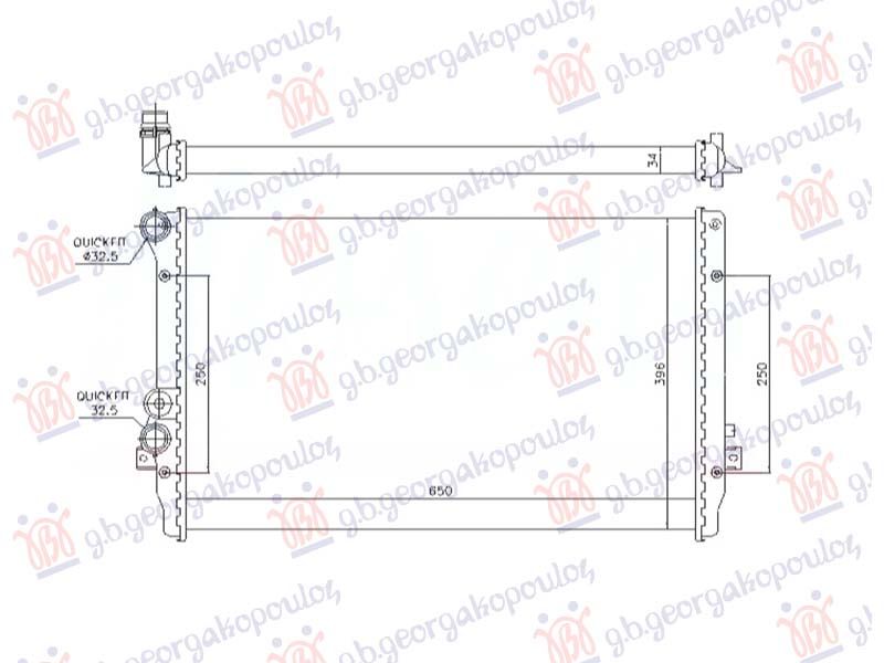 Hladnjak motora 1.9 TDI dizel (650x415x36) (NRF)