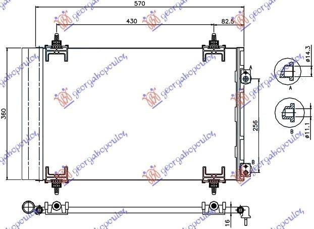 Hladnjak klime benzin-dizel (535x360x12) (NRF)