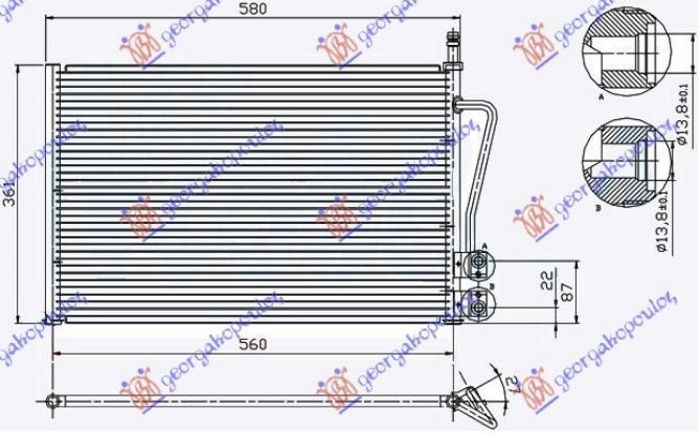 Hladnjak klime benzin - 1.4 TDCi dizel (530x335x16) (NRF)