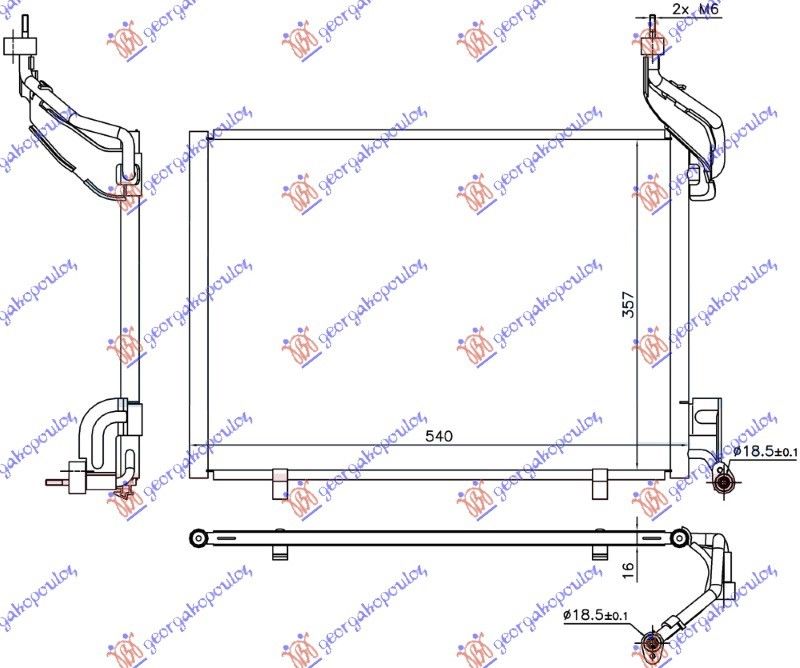 Hladnjak klime 1.6 TDCi dizel 2014- (540x357x16) (NRF)